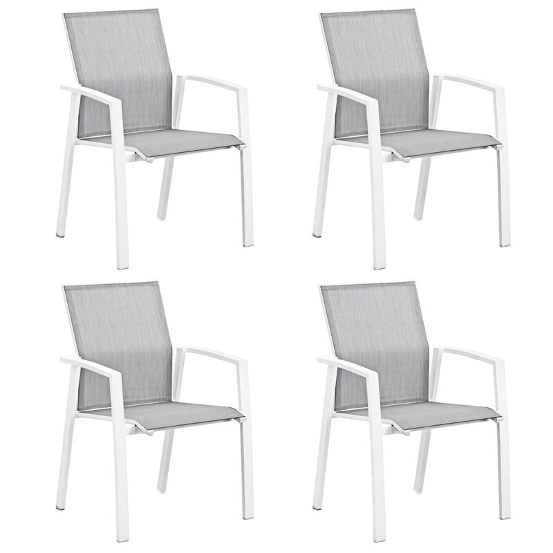 Ensemble de 4 chaises de patio en aluminium