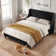Melaya Wingback Upholstered Platform Bed Frame