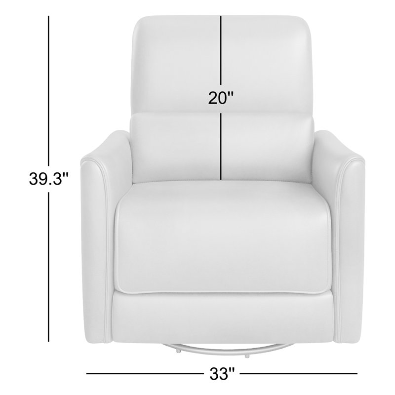 Santo Leather Swivel Power Recliner - Top Grain