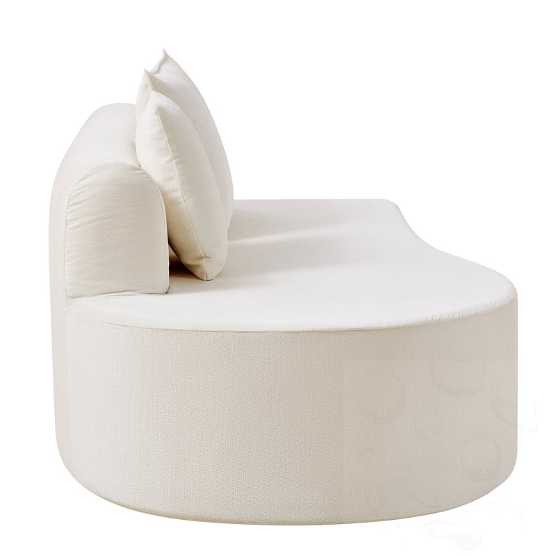 Canapé modulaire courbé avec coussins, Polyester beige