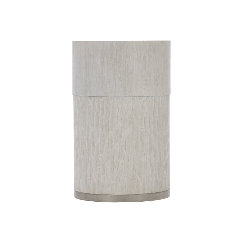 Solaria 21" Off White Round Wood & Metal Accent Table