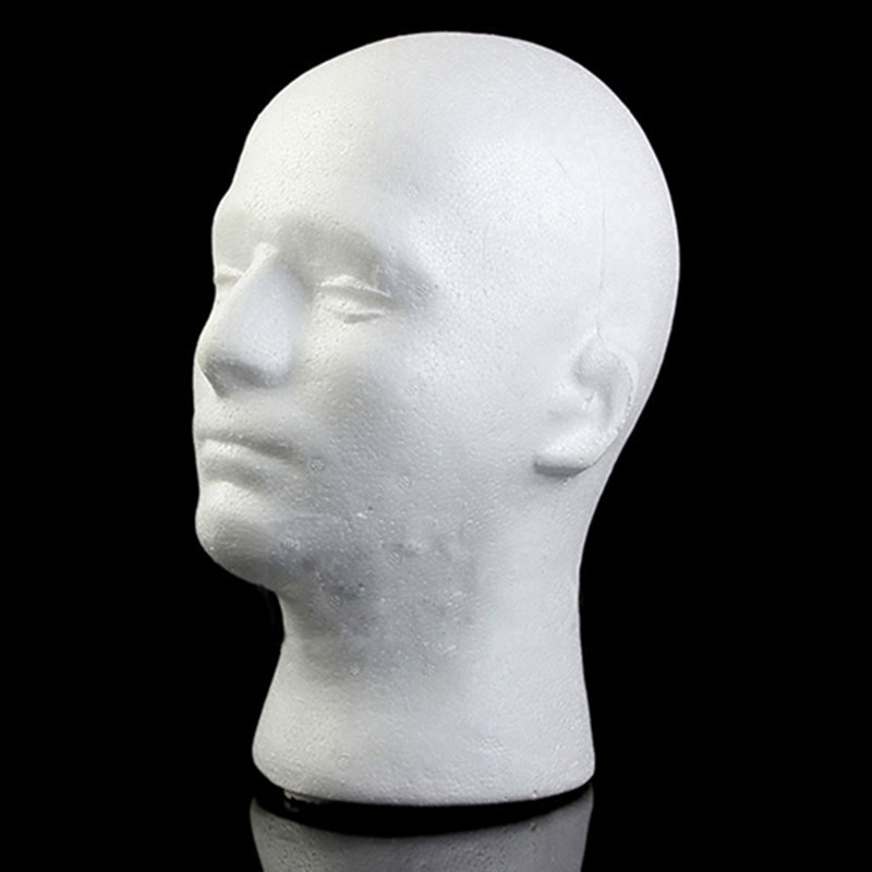 Support pour perruque à tête de mannequin en mousse pour homme - Taille réaliste, présentoir durable pour perruques, chapeaux et accessoires