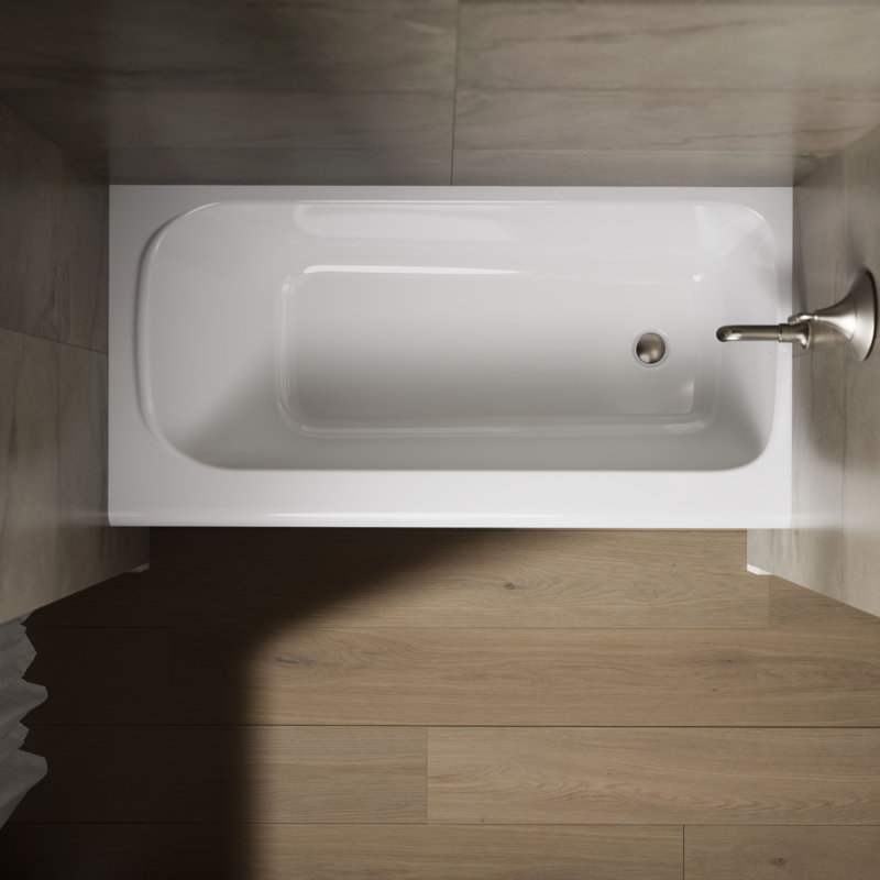 Avec 60 In. X 30 In. Alcove Bath, Left Drain, White, Right