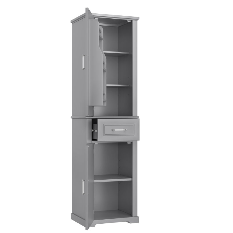 Armoire de cuisine de 72,1 po de hauteur avec tiroir, Gris