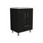 Meuble-lavabo simple Velloc, armoire à deux portes, un tiroir - noir-1676334763