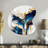 Abstract Geode Gold And Blue Marble Shape III - Drop Shape Unique Abstract Marble Wall Clock-106132859
