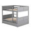 Lit superposé au-dessus d'un lit superposé gris avec lit gigogne simple - La taille de la chambre à coucher pratique permet d'économiser de l'espace-391896619