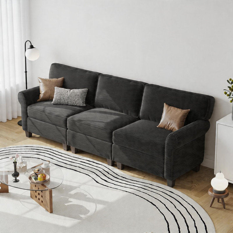Sectionals, Corduroy - Black