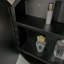 Armoire à pharmacie murale 26 po x 26 po avec cadre mural en métal noir et miroir-761639811-761639820