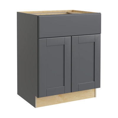 Gallery Express Haven Assembled 27 in W X 21 in D X 34.5 in H Bath Sink Base Kitchen Cabinet in Onyx