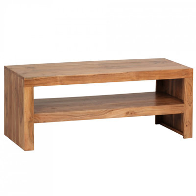Mumbai Solid Wood Trestle Coffee Table with Storage