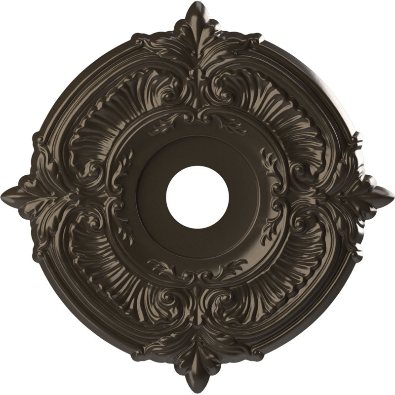 Attica Thermoformed PVC Ceiling Medallion, 19" H x 19" W x 1" D, Metallic Dark Bronze