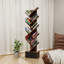 Bibliothèque en forme d'arbre à 9 tablettes + base de tiroir au design rétro convenant à un salon de chambre à coucher robuste et durable avec dispositif anti-basculement.