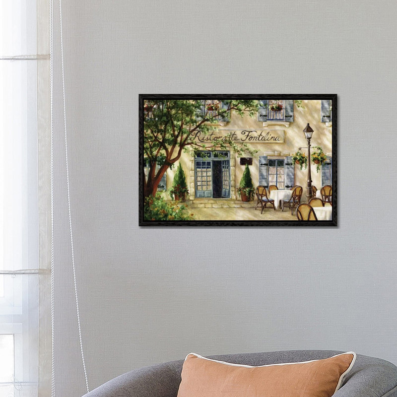 Cafe VII by Malenda Trick - Print on Canvas, 66.04 cm H x 45.72 cm W, Black Framed