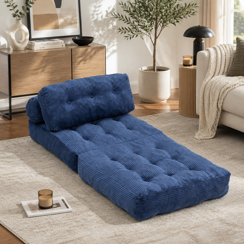 Canapé-lit pliant polyvalent convertible avec dossier réglable et conception de salon portable