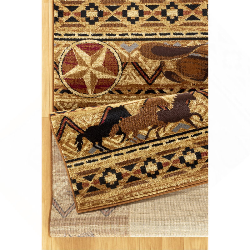 Beige 7 Ft. 10 In. X 10 Ft. 3 In. Southwest Area Rug, Runner 2'7" x 7'3"