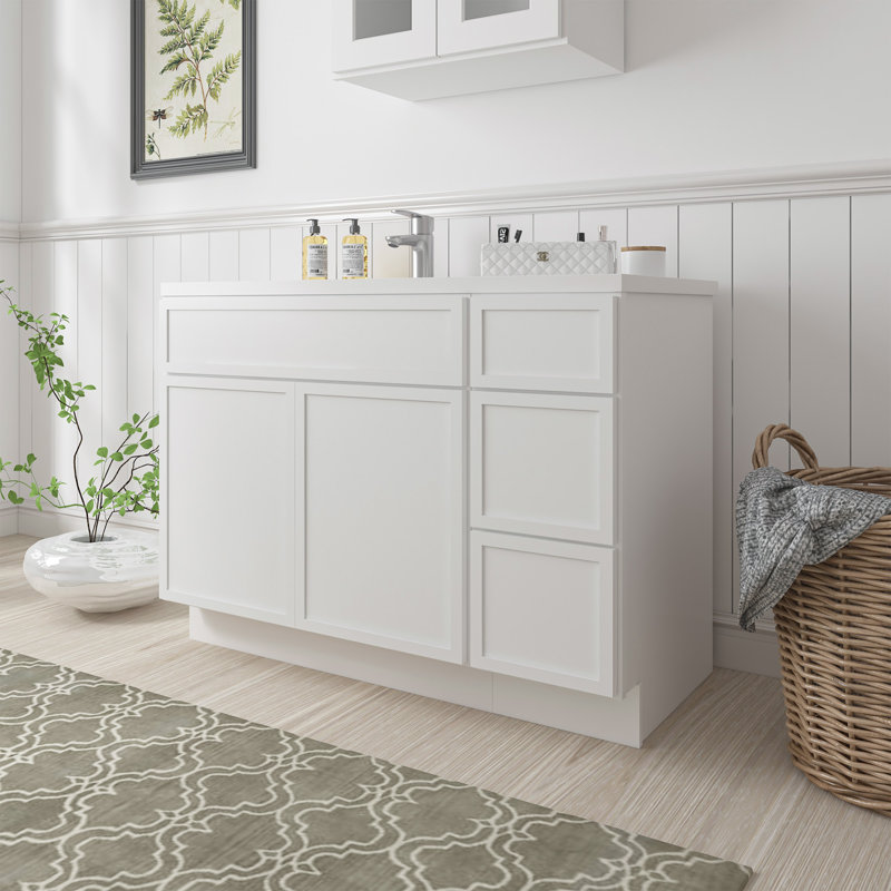 Base de meuble-lavabo simple 45 po seulement, Blanc