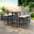 5-piece Outdoor Dining Table Sets Included 1 Foldable Table And Four Stools With Cushions