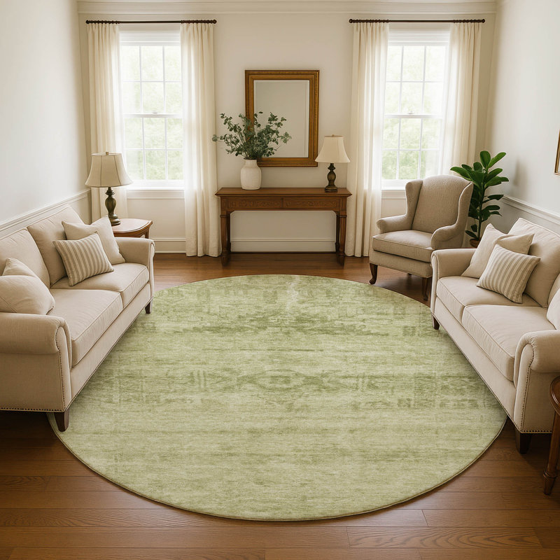 Premium Machine Washable Lampkins AMF1647 Global Rug, Round 8'