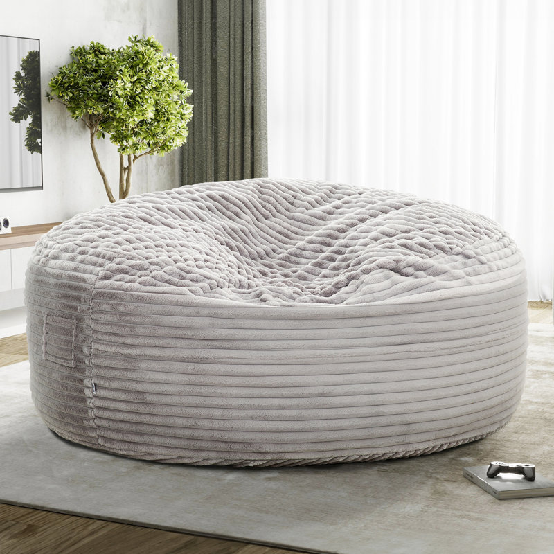 Surdimensionné de 72 po Fauteuil à billes - gris pour une expérience confortable et confortable en mousse à mémoire de forme