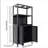Black Bamboo Storage Cabinet, Separate Bathroom Cabinet With 2 Doors, Floor Cabinet Organizer For Living Room, Kitchen, Entrance