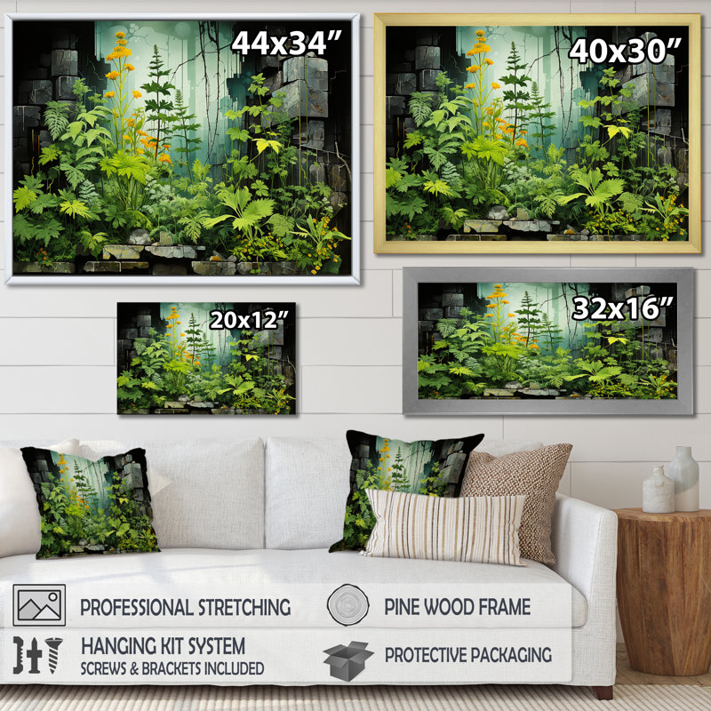 Blooming Urban Harvest, Cadre doré simple, H 34 po x l 44 po x P 1,5 po