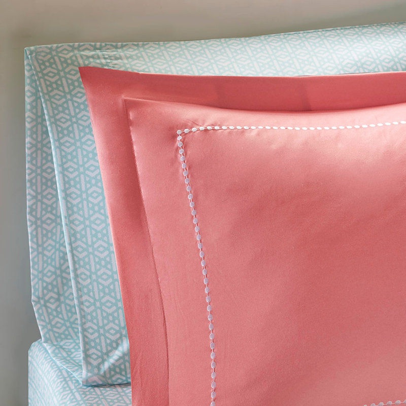 Boho Comforter Set With Bed Sheets, Twin XL Comforter + 6 Additional Pieces, Coral