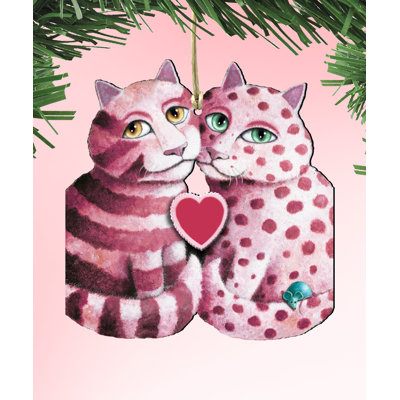 Ornement suspendu en bois pour le chat first date