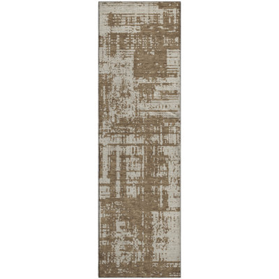 Premium Machine Washable Prisco Brown Rug