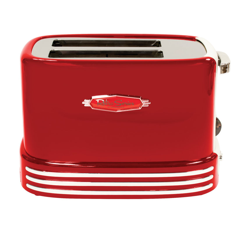 Nostalgia Retro Wide 2-Slice Toaster, Red