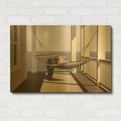 'Sunlit Hammock II' By Zhen-Huan Lu Gold Metal Wall Art, 36" x 24"
