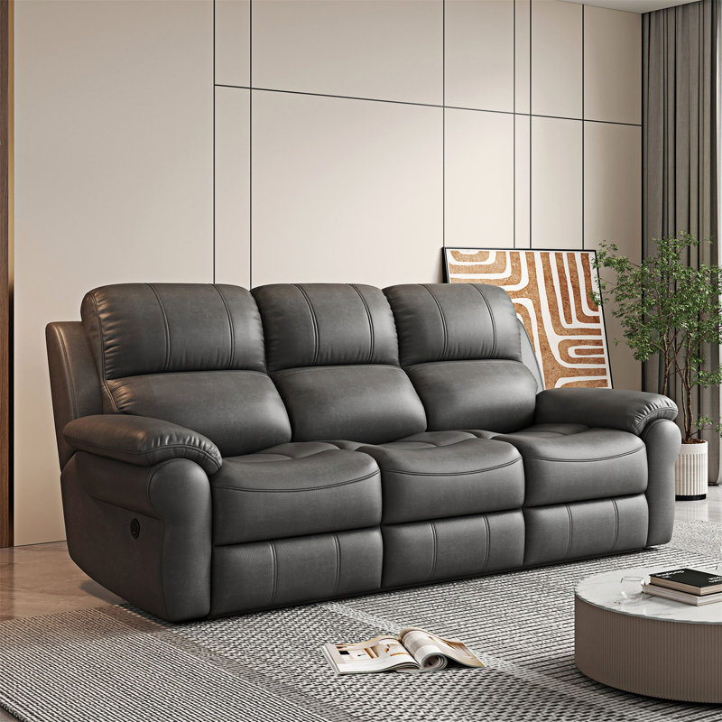 Fabric Power Reclining Sofa with Drop Down Table USB Button and Wireless Charger
