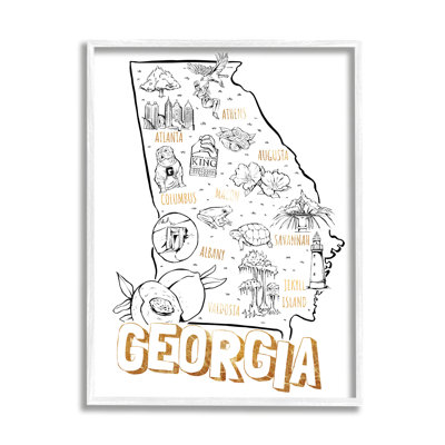 «Georgia Map Landmark Diagram Typographie Design» par Ziwei Li - impression