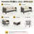 Lovall Wood Premium All-Weather Wicker 7 - Person Patio Conversation Set with Cushions-2091458874