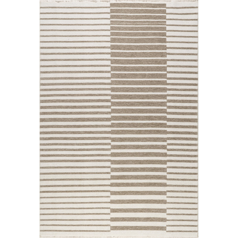 Mirielle Striped Machine Washable Area Rug, Rectangle 4' x 6'