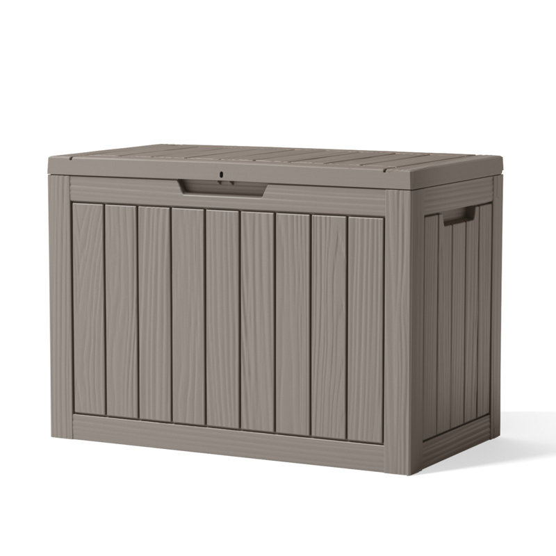 Boîte de rangement verrouillable en résine 45 gallons, Brun
