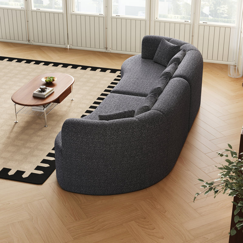 Canapé modulaire courbé, Gris chenille