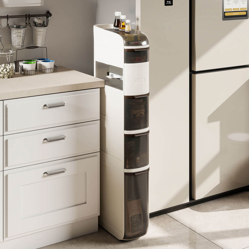 Armoire de rangement étroite à 6 niveaux avec tiroirs et boîte à mouchoirs pour la cuisine