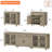 Sideboard Buffet Cabinets With 4 Glass Doors And A Drawer, Farmhouse Wood Large Sideboard Credenza For Dining Room, Modern Ample Storage Cabinet For Living Room, Wash Grey, 102 Inch-959170383