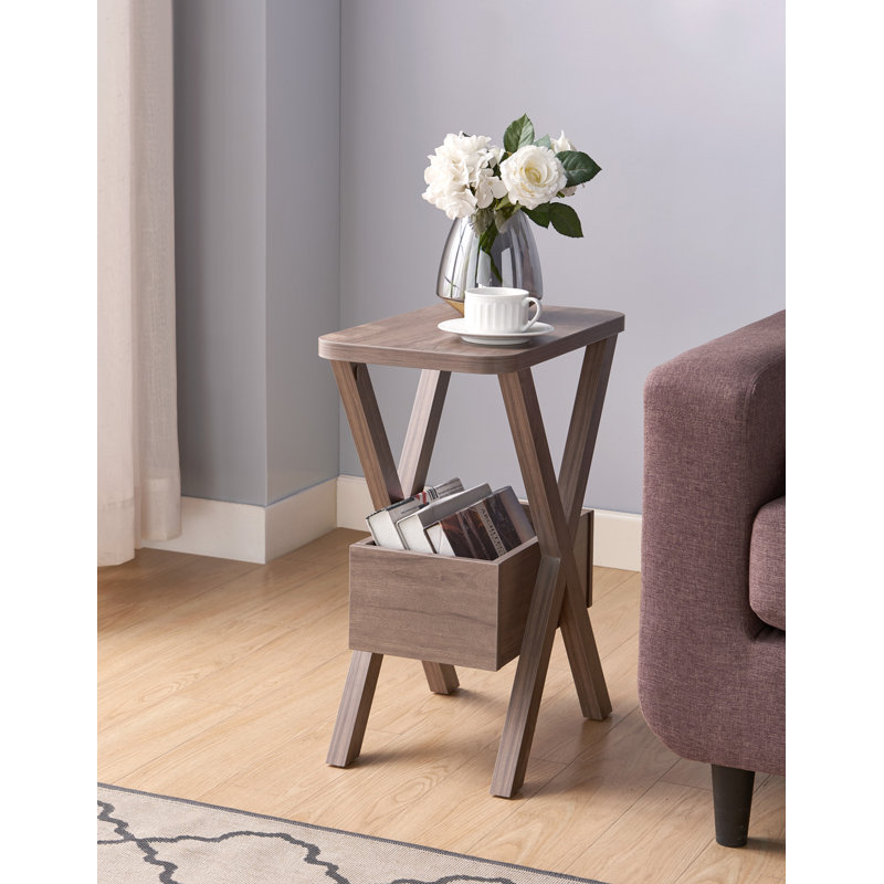 Saidi End Table with Storage, Hazelnut