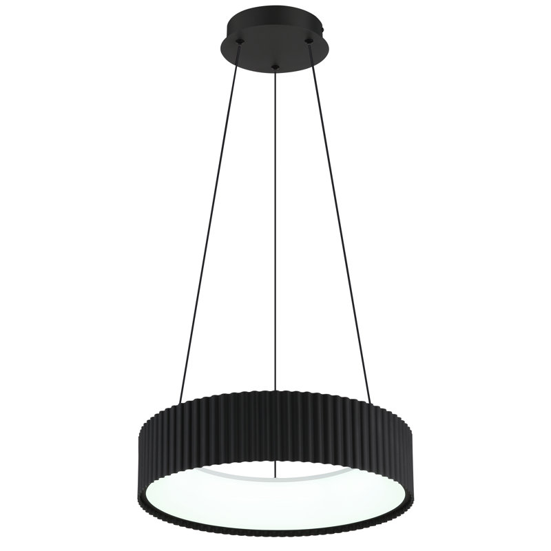 1 - Light LED Geometric Pendant, Matte Black
