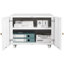 Support pour bureau à 2 portes: mobile en acier avec 4 roues rotatives et armoire à surface facile: support universel mobile-748653382