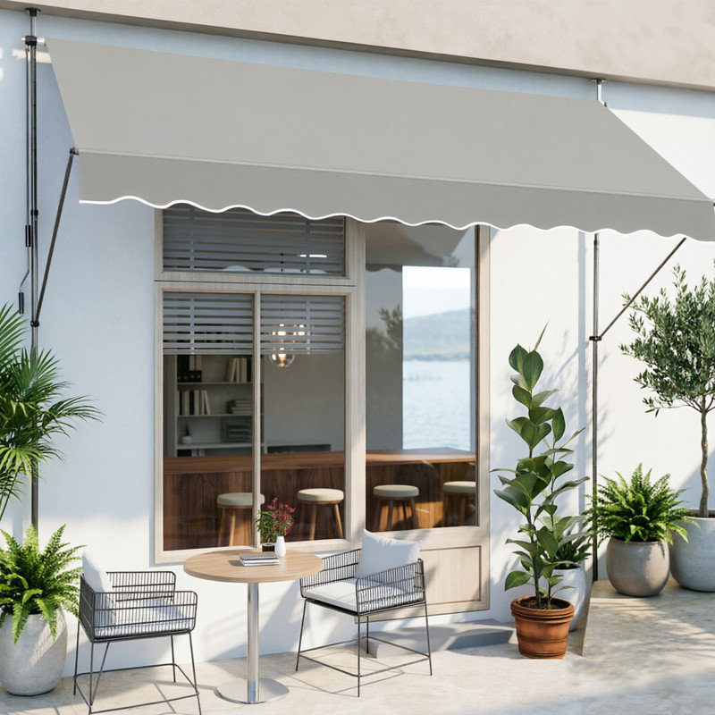 CLIY 120cm D Polyester Cover Retractable Door / Window Awning, 300x120cm
