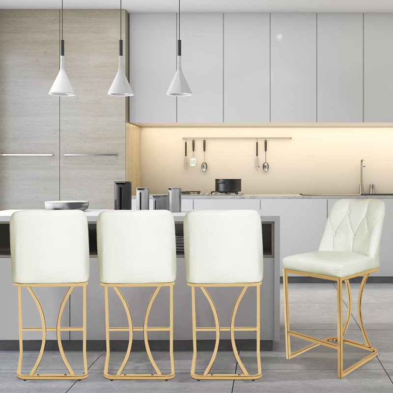 Tabouret de comptoir 24 po Yovany, Beige, 4