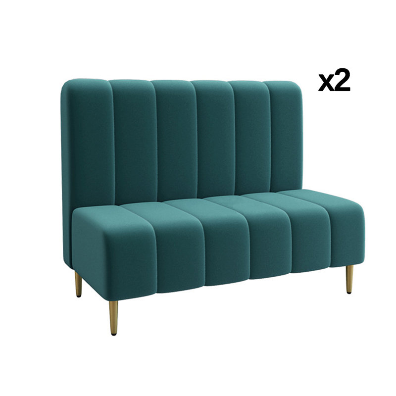 Banc rembourré en velours, Vert