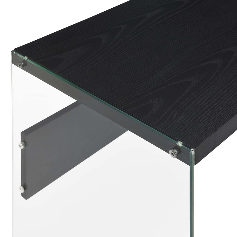 Console de 44 po avec cadre en verre Allegonda, Noir