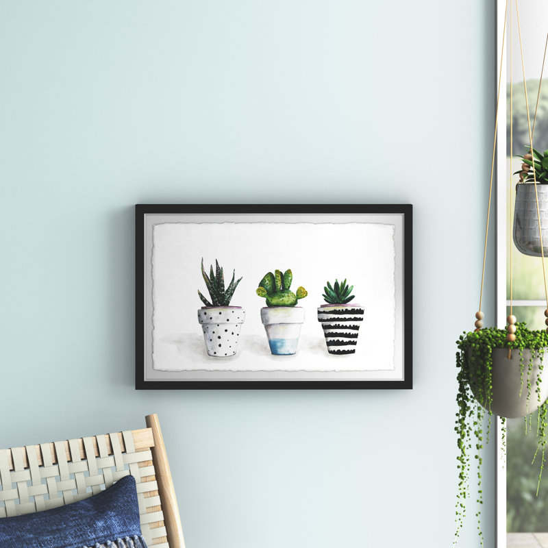 «Succulent Trio II», reproduction encadrée, H 16 po x l 24 po