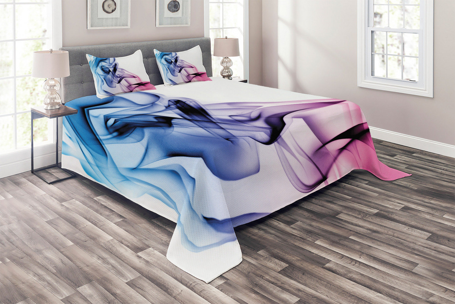 Ambesonne Smoke Flow Swirl Contemporary Artwork Coverlet Set | Wayfair