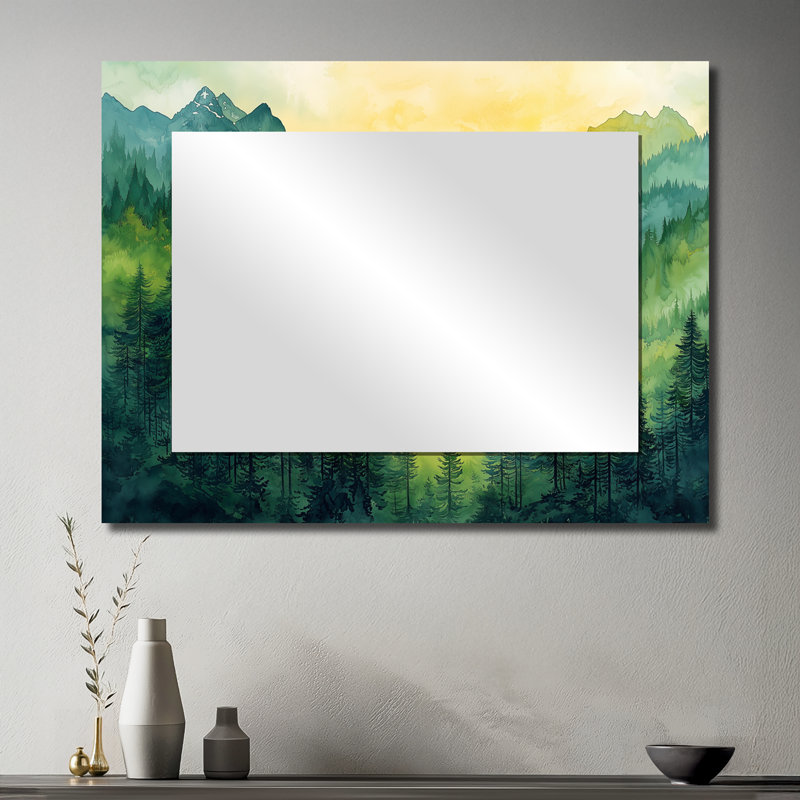 «Alaska Forest Echoes In The Summit I» - Décoration murale miroir de montagnes du paysage - imprimé sur métal, 30 po x 40 po