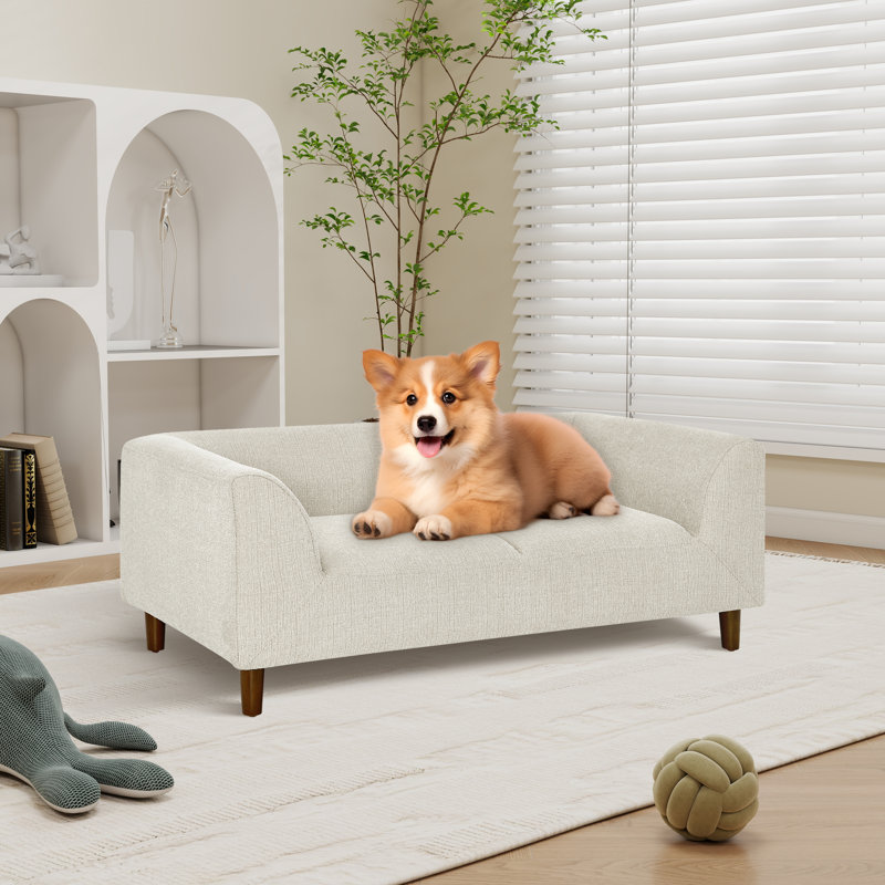 Modern Rectangular Pet Sofa, Beige